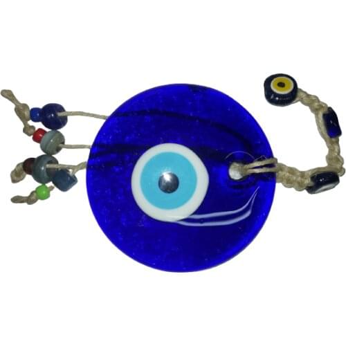 Big Size Glass Blue Evil Eye Wall Hanging Ornament – Turkish Nazar Bead - Home Protection Charm - Wall Decor