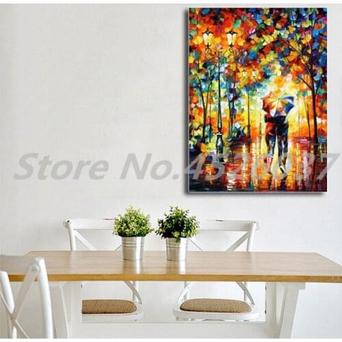 Couple Under One Umbrella Wall Art Canvas Posters Prints Landscape Painting Wall Pictures For Office Living Bedroom Home Decor