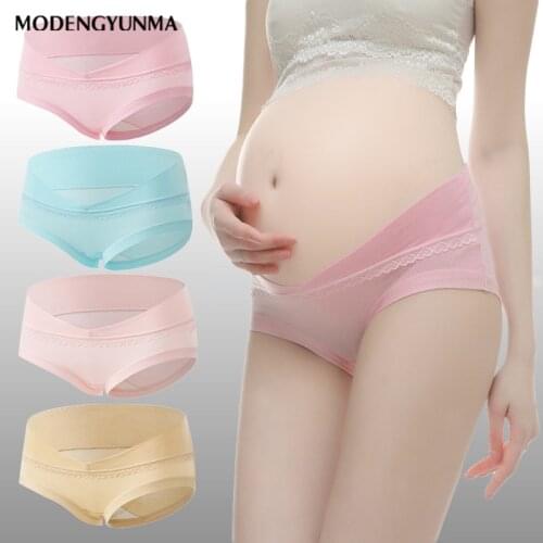 Nerlero Cotton U-Shaped Low Waist Maternity Underwear Pregnant Women Underwear Maternity Panties Pregnancy Briefs Women Clothes