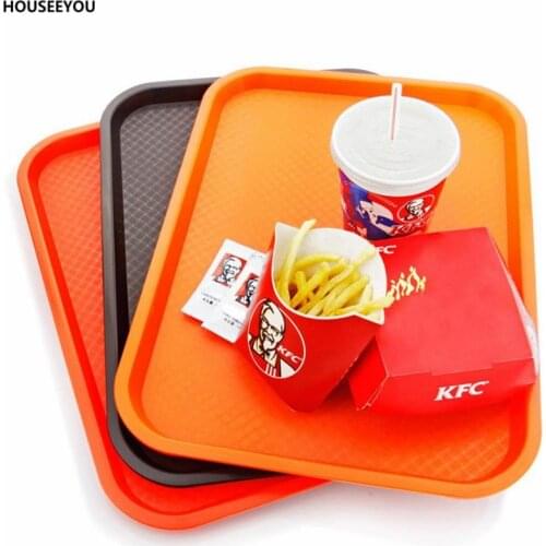 New 10*14" Rectangle Environmentally Friendly Plastic Fast Food Tray Restaurant Trays Serving Tray Kitchen Bar Dinnerware