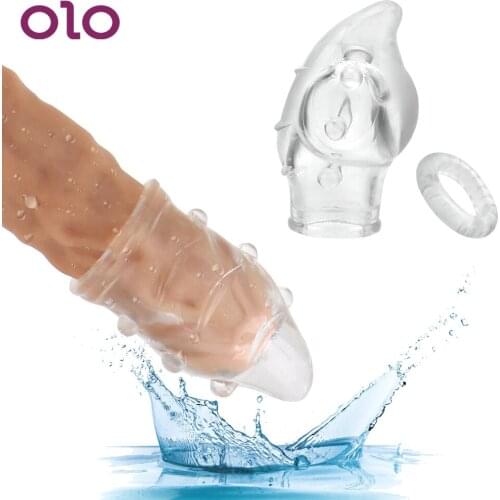 OLO 2 Piece/set Foreskin Correction Penis Ring Penis Extender Sleeve Set Penis Extension Sleeve G Point Stimulate