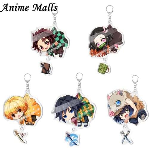 Japan Anime Kimetsu No Yaiba peripheral pendant cartoon double-sided transparent acrylic keychain pendant