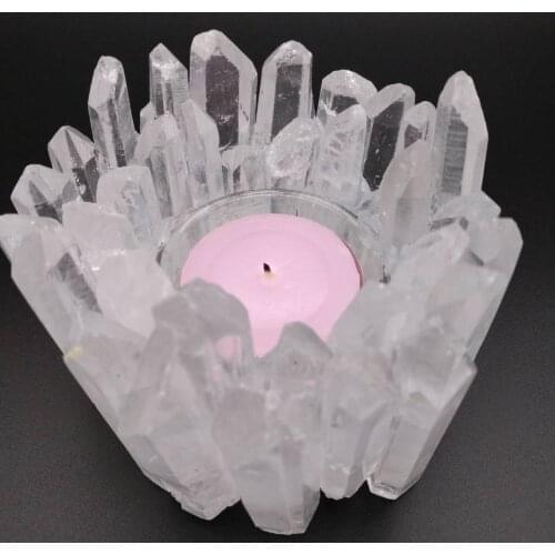Natural crystal cluster candle holders. Romantic candlelight dinner, bar party candle holder , home decor candlestick
