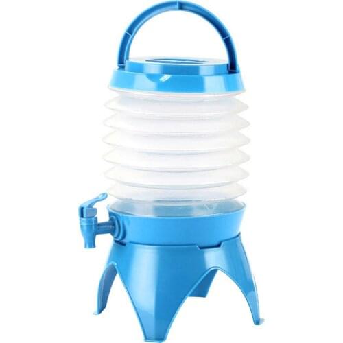 Folding Water Bucket Beverage Dispenser With Spigot Outdoor Travel Camping Sports Water Storage Containers Water Barrel With Tap