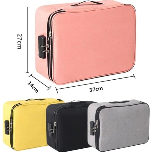 2 pcs/lot Traveling large-capacity waterproof portable passport document storage bag multifunctional document bag double zipper