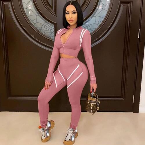 Streetwear Casual Sporty Two Piece Outfits for Women Tracksuit Spring Turtleneck Crop Tops and Legging Sets Workout Sweat Suits