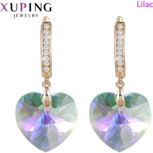 Xuping Jewelry Fashion Heart Shaped Crystal Earing for Girls Valentines Day Exquisite Gift 20509