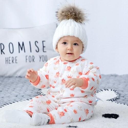 Infant Winter Parkas Suit Girls Boys and Girls Three-layer Fabric Plus Velvet Padded Cotton-padded Clothes Child Warm Clothes