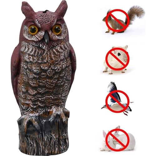 17*17*38cm Outdoor Hunting Large Realistic Owl Decoy Straight Head Pest Control Crow Fake Garden Yards Scarer Scarecrow Pest #WO