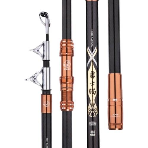 2.7-5.4m Distant Throwing Pole Super Hard Anchor Rock Fishing Rod Carbon Fiber Long Section Telescopic Wedkarstwo Olta De Pesca