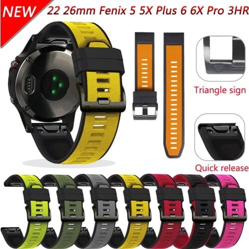 26/22mm Watchband For Garmin Fenix 6 6S 6X Pro 5 5X 5S Plus 3HR 935 945 Silicone Quick release Watch Easyfit Wrist strap ремешок