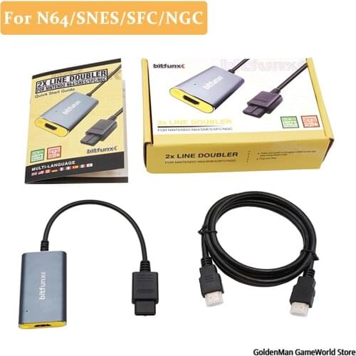Bitfunx New 2X Line Doubler Video/Audio Converter Full Digital HDMI-compatible Format for Nintendo N64/SNES/SFC/NGC