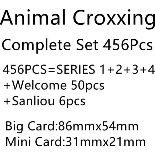 456PCS=Complete Set=Series 1+2+3+4 + Welcome 50 pcs +Sanliou 6 pcs Animal Croxxing Switch NFC Game Cards ACNH New Big 86mmx54mm