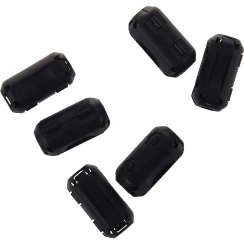 6 Pcs Clip On EMI RFI Noise Ferrite Core Filter for 5mm Cable