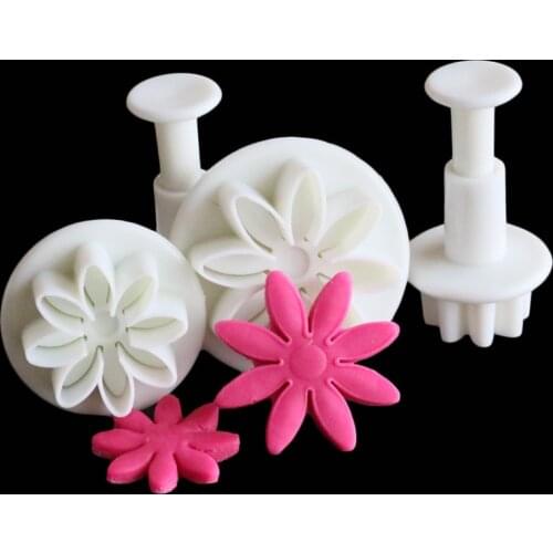 Aomily 4pcs/Set Daisy Flower Cookie Chocolate Cake Mould DIY Fondant Printing Decorating Wedding Birthday Cake Bakeware Tools
