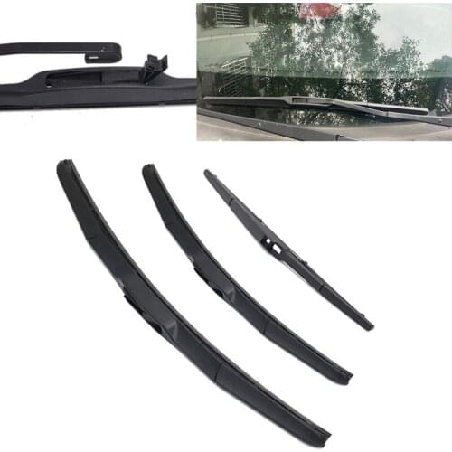 Car Front & Rear Wiper Blades Set For Kia Rio 2 JB 2005 - 2011 Windshield Windscreen Wiper blade