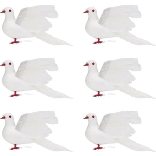 Simulation Peacedove Artificial Birds Fake Foam Cotton Feather Wall Stickers Personalized Decoration Wedding Ornament Brids
