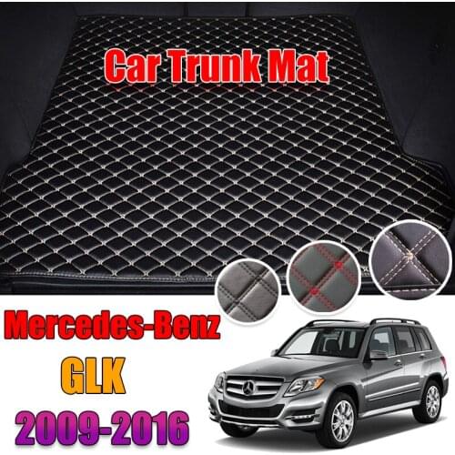 Custom leather Car Trunk Mats For Mercedes-Benz GLK 2009-2016 Rear Trunk Floor Mat Tray Carpet Mud