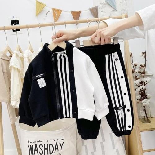 Boys Spring Clothes Sets Autumn Children Fashion Cotton Coat Pants 2pcs Tracksuits For Baby Boy Kids Casual Sports Suits 2-9Y