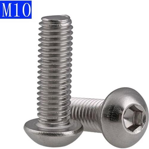 M10 10mm M10 - 1.5 Metric 304 Stainless Steel Hex Socket BUTTON HEAD Screws Bolt A2