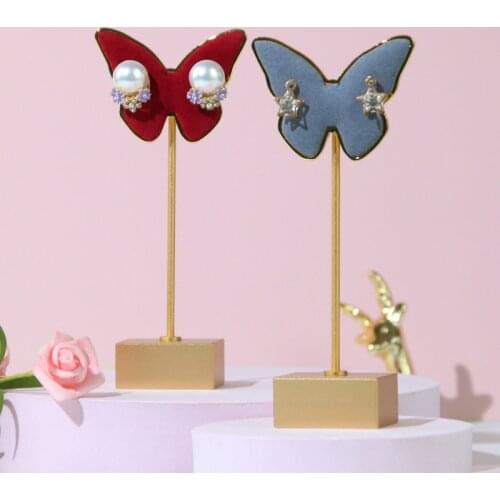 Fashion Earring Display Stand Metal Butterfly Earrings Stand Holder Shelf Jewelry Display Rack Earring Bracket