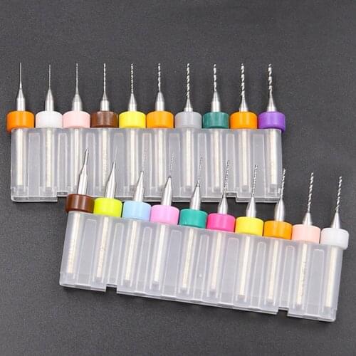 20PCS PCB Drill Bits Set Tungsten Carbide Circuit Micro Mini Board Print Jewelry Engraving Rotary Tool 0.1mm-1.0mm
