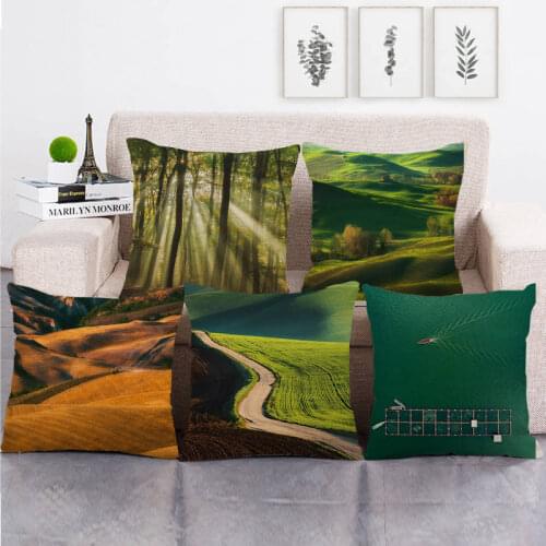 45cm*45cm nature scenic high quantity cushion cover linen/cotton sofa and seat pillow cover decorative pillow case