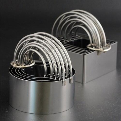 Stainless Steel Round Square Shape Cookie Cutter Slicers Bread Fruit Biscuit Fondant Sugar Baking Tools Cake Mold 5pcs/set