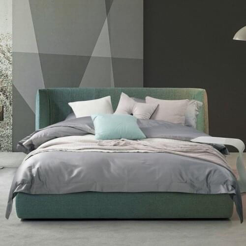 New 100S Cotton stain Bedding Set grey gold Solid color Duvet Cover Set King Queen Size Luxurious Bedding Sheets Set