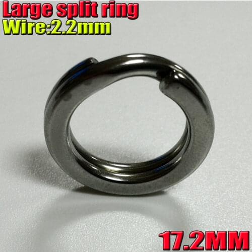 VERY LARGE fishing split rings size:wire2.2MM outer diameter17.2MM quantity:50pcs/lot TEST 155KG 304 stainless steel