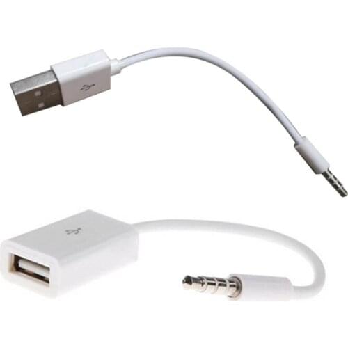 AUX to USB 5mm Male Aux Audio Jack Plug to USB 2.0 Female Converter Cable Cord Converter Cable Only Work to Car AUX Port