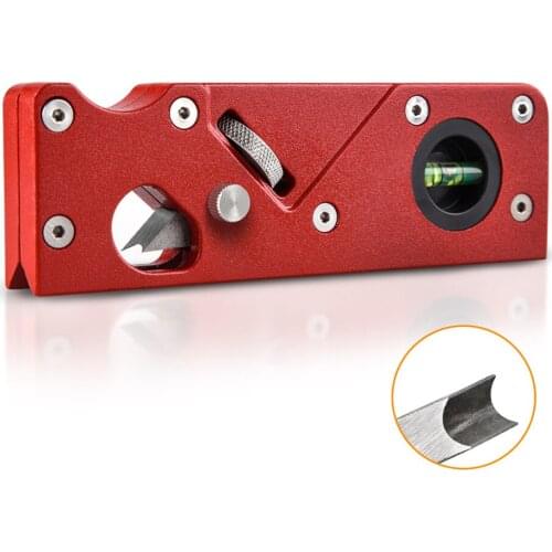 Mini Chamfer Plane Set for Wood Portable Adjustable Wood Trimmer with Level-meter & Chamfer Woodcraft Tools Kit 15*5*2cm J2Y