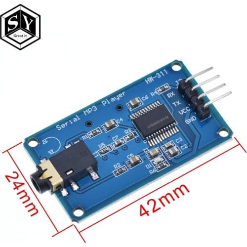 1PCS Great IT YX6300 YX5300 UART Control Serial Module MP3 Music Player Module For Arduino/AVR/ARM/PIC CF
