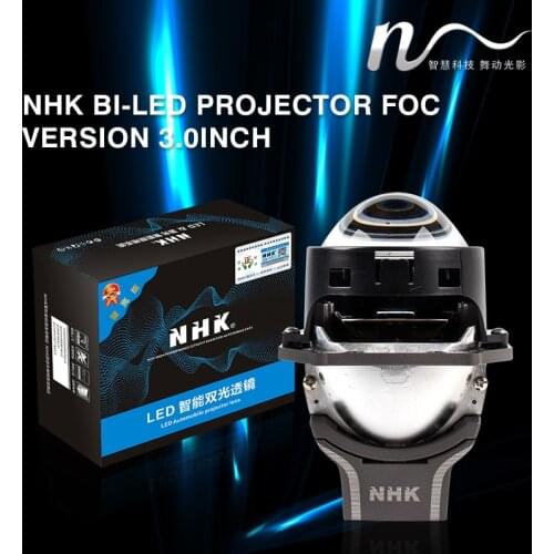 NHK Bi-LED Projector FOC Version 3.0inch LHD Dual light cup low beam 50W high beam 55W 5500K LED auto headlight car accessories
