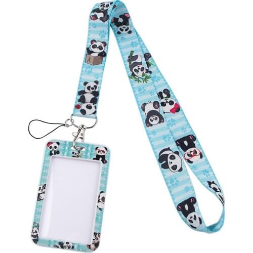 DB400 Cute Panda Lanyards for Key Neck Strap For Card Badge Gym Keychain Lanyard Key Holder DIY Hanging Rope Keychain