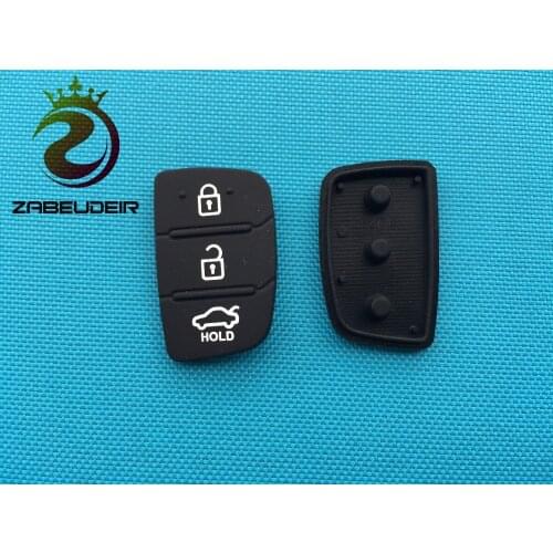 10Pcs/Lot Auto Parts Replacement Rubber Case Car Key Pad For Hyundai 3 Button Remote Flip Shell Blank Cover Accessories Hot Sell