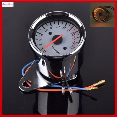 New Universal Metal Case 12v Anolog 1300rpm Rifit Motorcycle Tachometer Revolution Hour Meter With Backlight