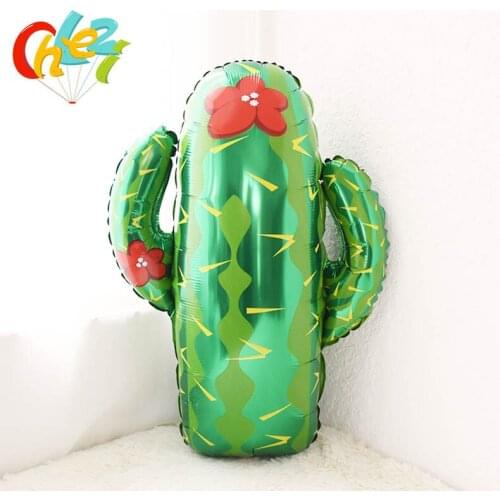 2pcs Large Cactus Tree helium Foil Balloons Hawaii Tropical Forest Decorations globos Tropical Forest Plants Party Supplies Toys