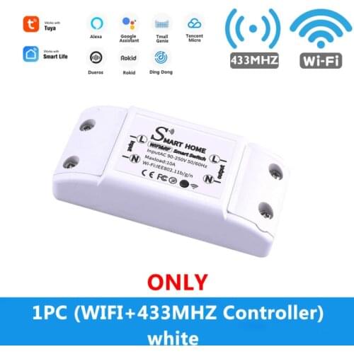 WiFi+RF 433 Remote Control Tuya WIFI Smart Switch Module Four control methods Support Google Home Amazon Alexa