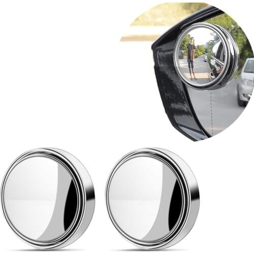 2Pcs HD Glass Car Blind Spot Mirror Auto Motorcycle 360° Adjustable Wide Angle Rearview Mirrors Extra Round DropShipping