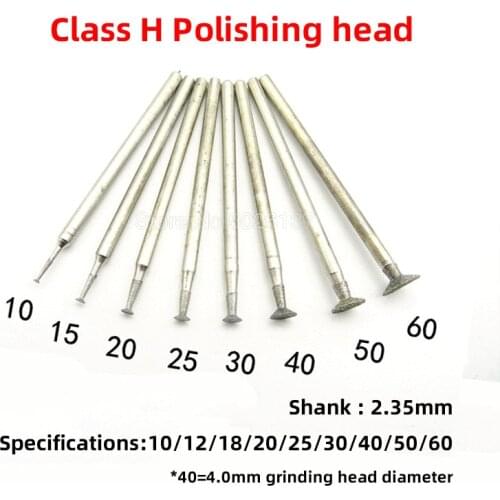 1Pcs H Head 2.35MM Shank Thin Nail Diamond Mounted Point Grinding Head Stone Jade Carving Polishing Engraving Tool Drill Grinder
