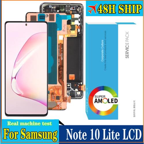 100% Original 6.7'' AMOLED Display for Samsung Galaxy Note 10 lite N770F LCD Touch Screen Digitizer Assembly Repair Parts
