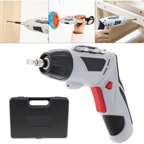 48pcs/set 4.8V Mini 220rpm 110/220V Rechargeable Electric Screwdriver 90-180 Degrees Rotating Head LED Light for Household DIY