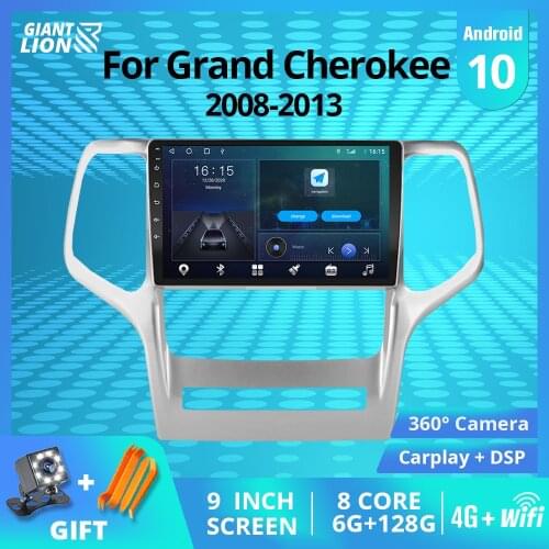 2DIN Android10.0 Car Radio For Jeep Grand Cherokee WK2 2008-2013 GPS Navigation Auto Radio Stereo Receiver Car Multimedia Player