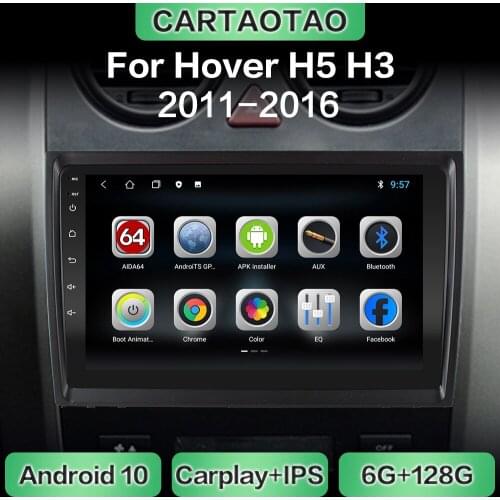 Android 10.0 car radio GPS navigation WiFi CarPlay multimedia player for Great Wall Haval Hover H5 H3 2011-2016 DSP RDS IPS 2din