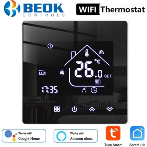 Beok Tuya Wifi Thermostat for Electric/Water Floor Heating Temperature Controller for Smart Life Work with Alexa Google Home