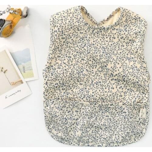 Baby Drool Bib Burp Cloth with Pocket Bag Sleeveless Waterproof Feeding Cloth