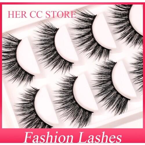 INDIVIDUAL PACKING 5PAIRS 0.10mm 3D SOFT DRAMATIC NATURAL THICK FASHION FALSE EYELASHES HIGH QUALITY MAKUP（M301)