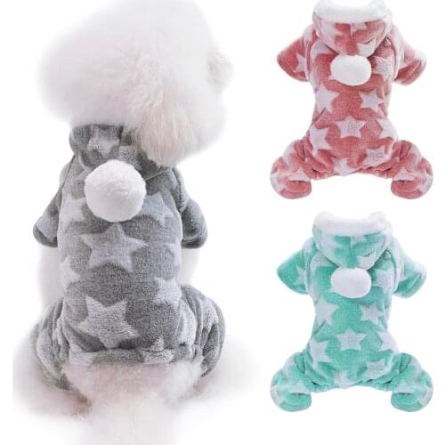 Pet Clothes for Small Dog ropa para perro Winter Cat Coat Clothing Fleece Dogs Outfit Jumpsuit Hooded Cute Bull Dogs Apparel