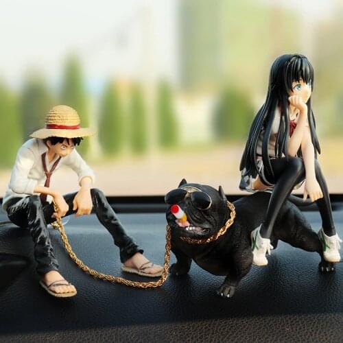 Creative Car Ornaments Luffy Model Doll Bully Dog Ornaments Car Center Console Decoration Car Decoration Accessories